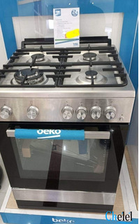 Vente Cuisinière Beko inox Wok + Fonte